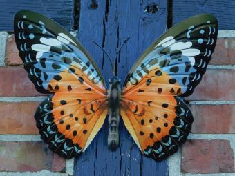 Schmetterling Orange – 35 cm – Wanddekoration – Metall