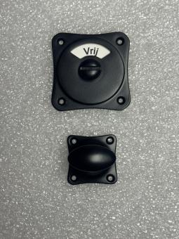 Toilet set – 'vrij / bezet' – black – complete door hardware set