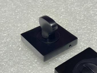 Toilet lock - matte black latch - aluminum lock on a rosette