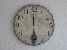 Clock - Map of the World - with pendulum