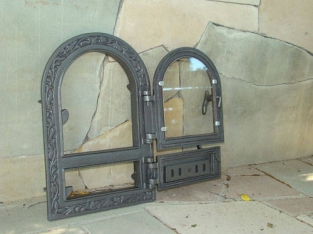 Ovendeur voor de kachel of oven, ijzer + glas.