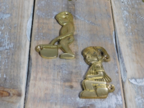 Toilet door plates toilet door sign - brass - for toilet, boy + girl