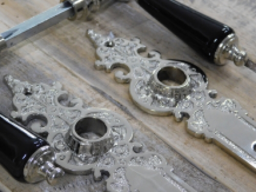 Set of door fittings ''Tilspet'' Nickel, bb shields, beautiful!