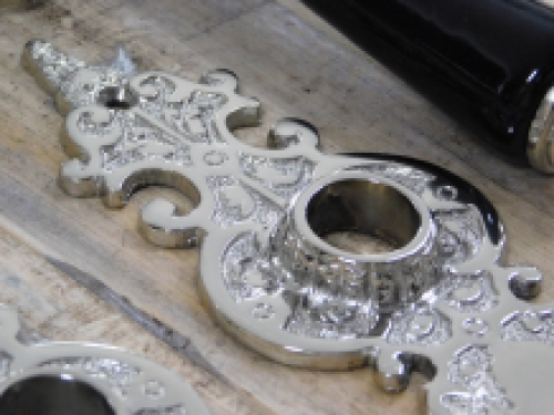 Set of door fittings ''Tilspet'' Nickel, bb shields, beautiful!