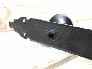 1-Half set consisting of 1 swivel door knob and 1 closed long plate, matte black, for front door