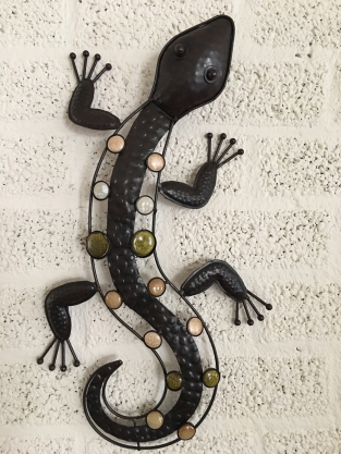 1 Salamander - Eidechse aus Eisen, Vollkoller, wunderschön!