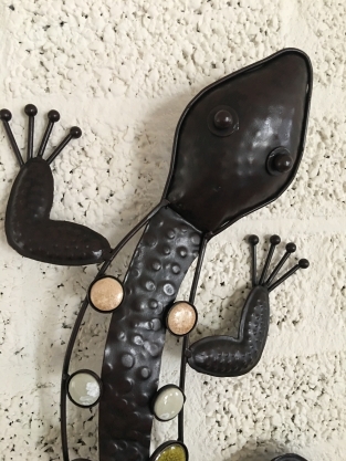 1 Salamander - Eidechse aus Eisen, Vollkoller, wunderschön!