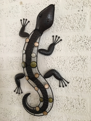 1 Salamander - Eidechse aus Eisen, Vollkoller, wunderschön!
