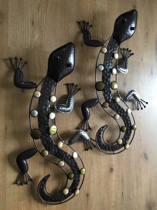 1 Satz Salamander - Eidechsen aus Eisen, voller Kragen, wunderschön!