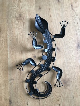 1 Salamander - Eidechse aus Eisen, Vollkoller, wunderschön!