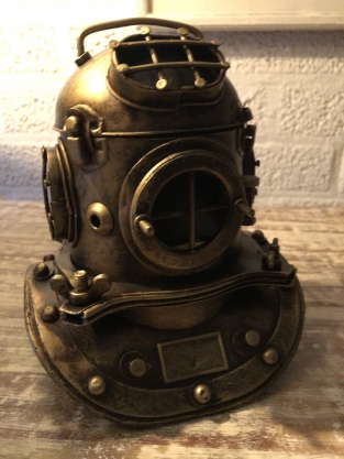Maritimer Taucherhelm in Messingoptik, wunderschön!