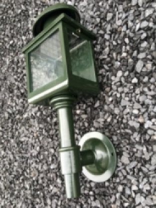 Outdoor lighting for the front door, Coach lamp, Green!!!
