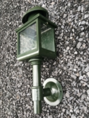 Outdoor lighting for the front door, Coach lamp, Green!!!