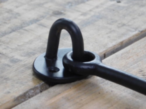 Cabine haak - deurhaak - smeedijzer - zwart-19.5 cm