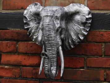 Beautiful black and silver elephant head wall ornament, beautiful!!