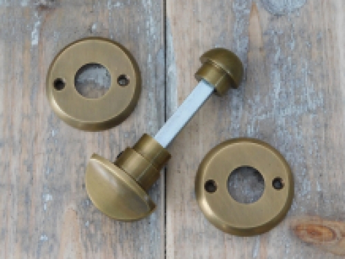 Rotary lock, polished brass for toilet or bathroom