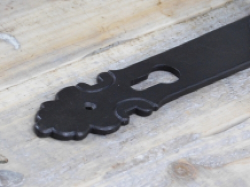Half set of door hardware - for front door - PZ92 - antique iron with fixed button dark brown