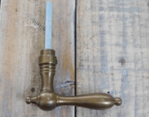 1 Deurkruk cotta gepatineerde koperen deurknop, incl. 8 mm doorn