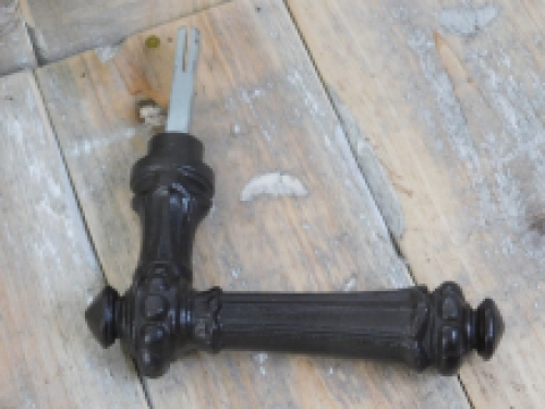 1 Beautiful heavy door handle made of antique iron, colour brown.