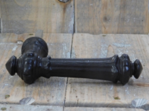 1 Beautiful heavy door handle made of antique iron, colour brown.