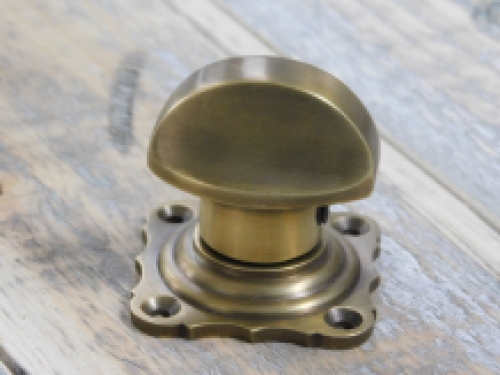 Brass door hardware, door lock for guest bathroom with porcelain handle - antique look.