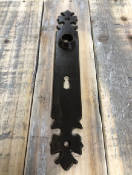 1 Long door plate iron brown 'Kruz' - for room door, 72 mm.