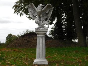 Statue Adler auf Sockel – 127 cm – Stein