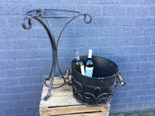 Beautiful metal wine cooler, beautiful wrought ironwork!