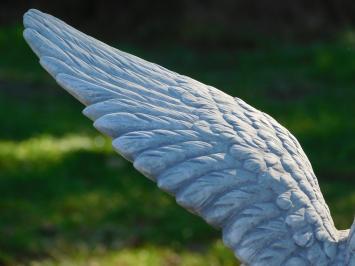 Gartenfigur Adler mit ausgebreiteten Schwingen auf Sockel – 107 cm – Steinset