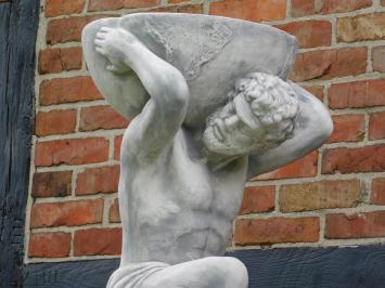Statue Atlas mit Blumentopf - 85 cm - Stein