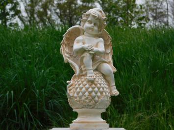 Statue Engel auf Kugel - 38 cm - Polystone