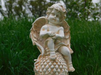 Statue Engel auf Kugel - 38 cm - Polystone