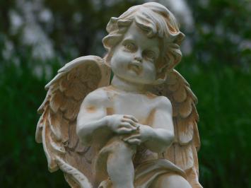 Statue Engel auf Kugel - 38 cm - Polystone