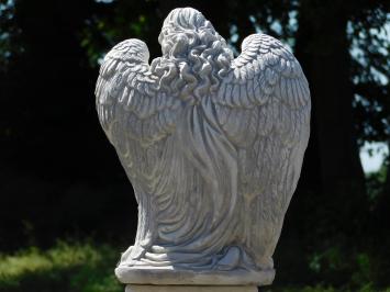 Statue Angel on Round Pedestal - 73 cm - Stone