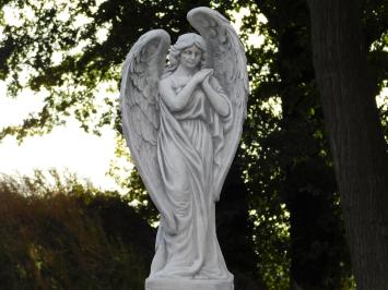 Große Engelsstatue auf Sockel – 150 cm – Stein