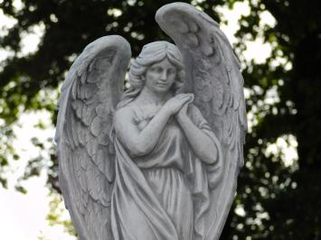 Große Engelsstatue auf Sockel – 150 cm – Stein