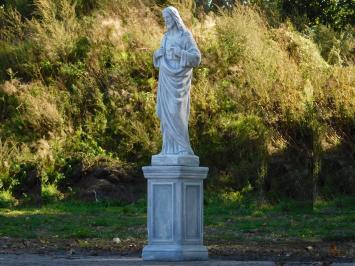 Statue des Heiligen Herzens Jesu auf Sockel – 127 cm – Klassisches Steinset