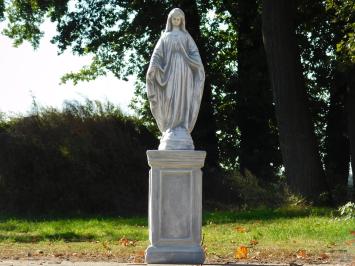 Marienstatue auf Sockel – 110 cm – Stein