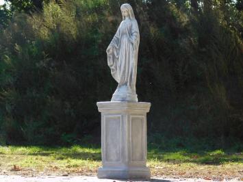 Marienstatue auf Sockel – 110 cm – Stein