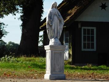Marienstatue auf Sockel – 110 cm – Stein