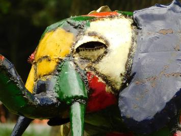Metalen Olifant Kano Kleurrijk - 55 x 100 cm - Afrikaans Kunstwerk