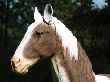Brown and White Horse Statue - 105 cm - Polystone