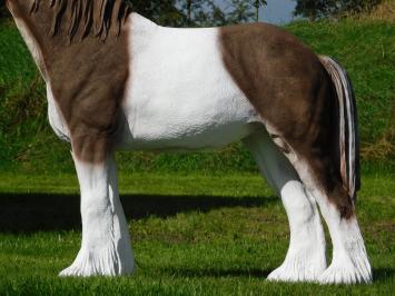 Brown and White Horse Statue - 105 cm - Polystone