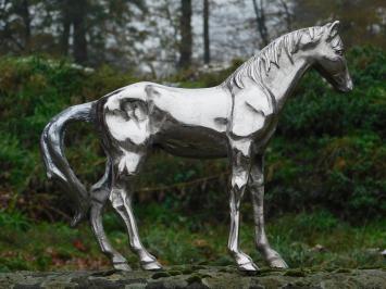 Horse statue - nickel-plated aluminum - decorative item