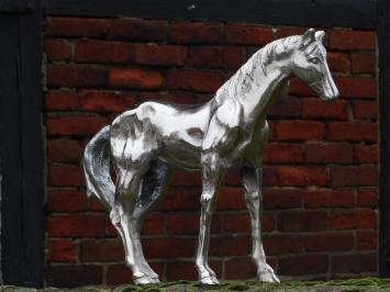 Horse statue - nickel-plated aluminum - decorative item