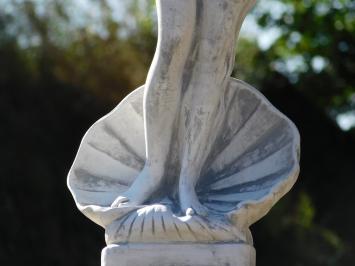 Gartenstatue Frau in Muschel auf Sockel - 130 cm - Klassisches Steinset