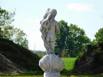 Gartenstatue Frau in Muschel auf Sockel - 130 cm - Klassisches Steinset
