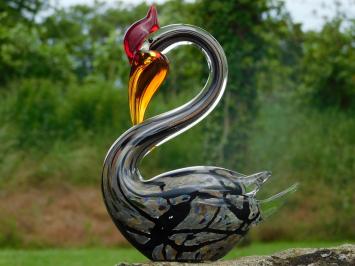 Glass Swan Sculpture – Handmade Glass-blown Artwork