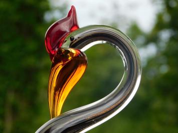 Glass Swan Sculpture – Handmade Glass-blown Artwork