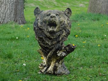 Bear head polystone - beautiful design - black-gold